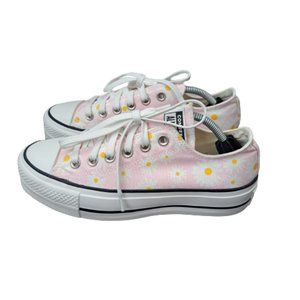 Converse All Star Womens Size 7 Platform Sneakers Pink Daisy Floral Print Casual